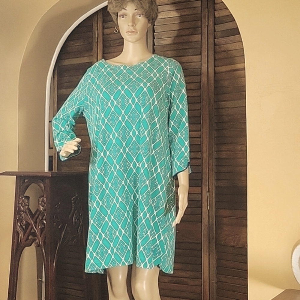 Crown & Ivy Mint, Navy Blue & White Size PXL Dress